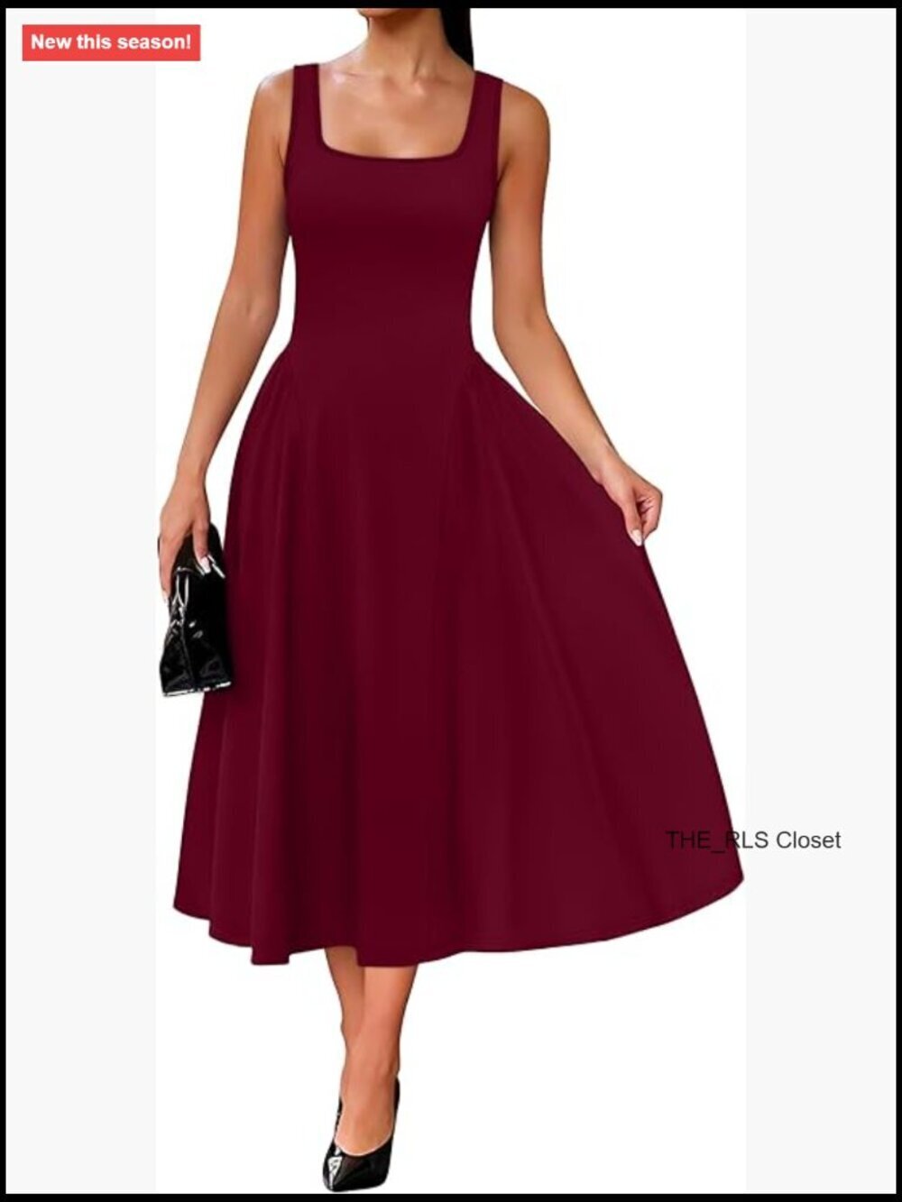 Square Neck Corset A Line Maxi Dress Ruffle Ruched Waist Flowy